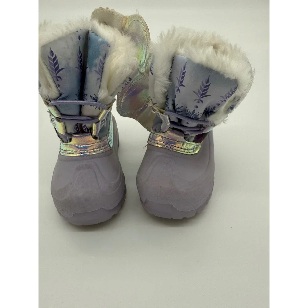 Disney Frozen Elsa Anna‎ Olaf Kids Winter Snow Boots Purple Size 5